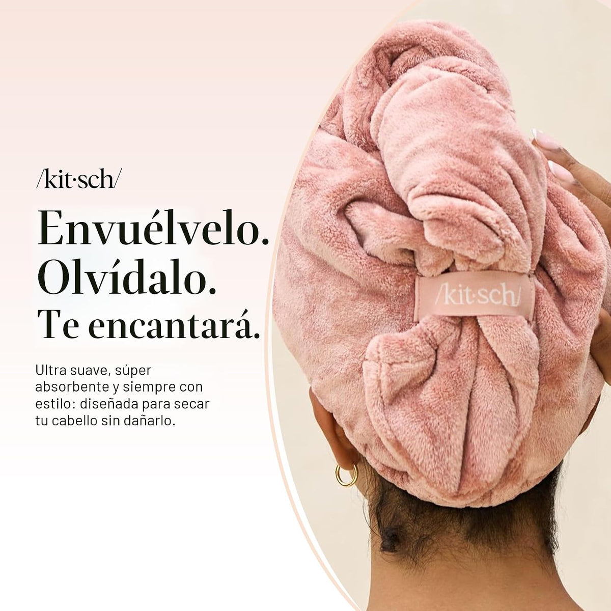 Kitsch Toalla de pelo de microfibra XL para mujer | Toallas de micr...