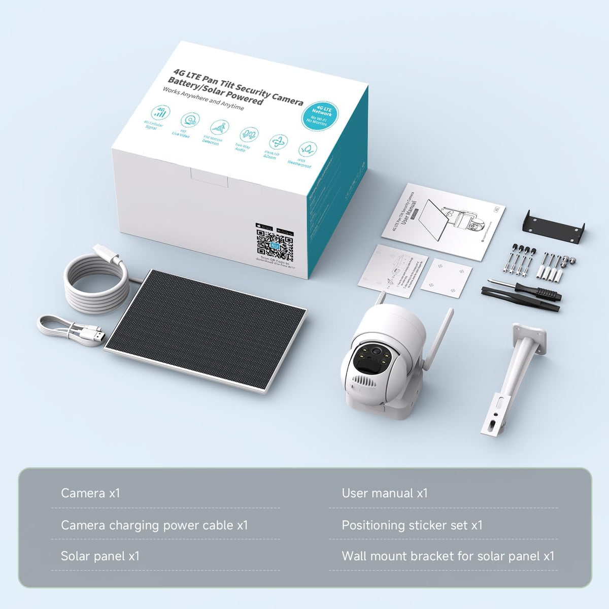 Oculview Cámara de seguridad solar 2K inalámbrica para exteriores,...