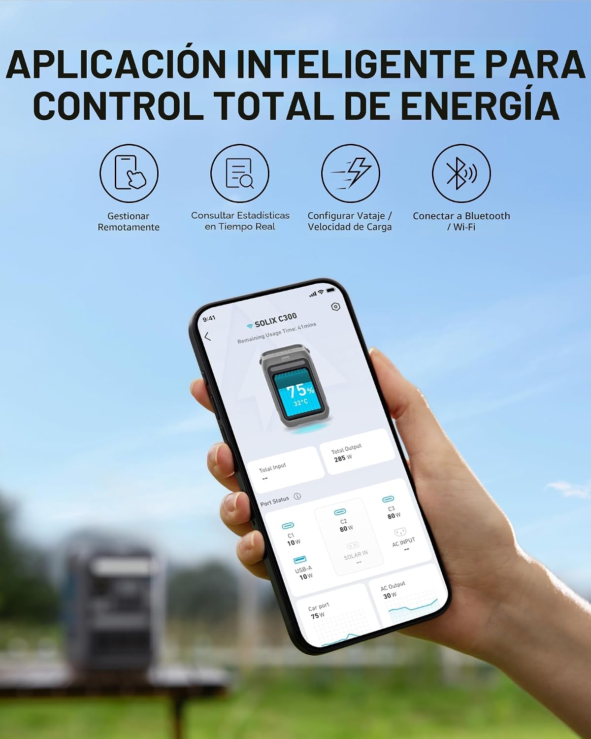 Anker Estación de energía portátil SOLIX C300, batería LiFePO4 de 2...