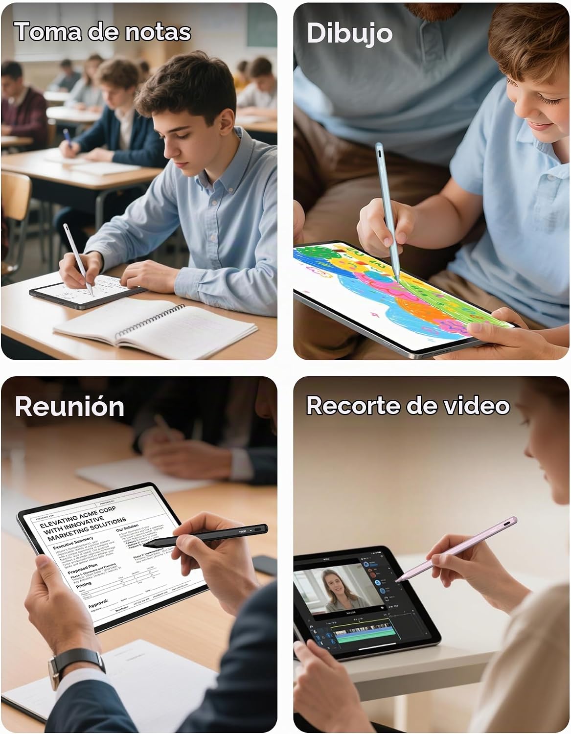 Metapen Lápiz A8 para Apple iPad 2018-2025, (carga 2 veces más rápi...