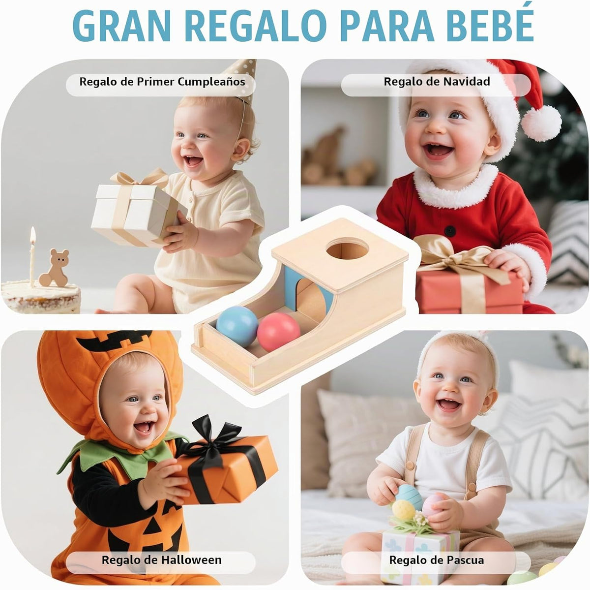 Busy edition Juguetes Montessori para bebés de 6 a 12 meses, caja d...