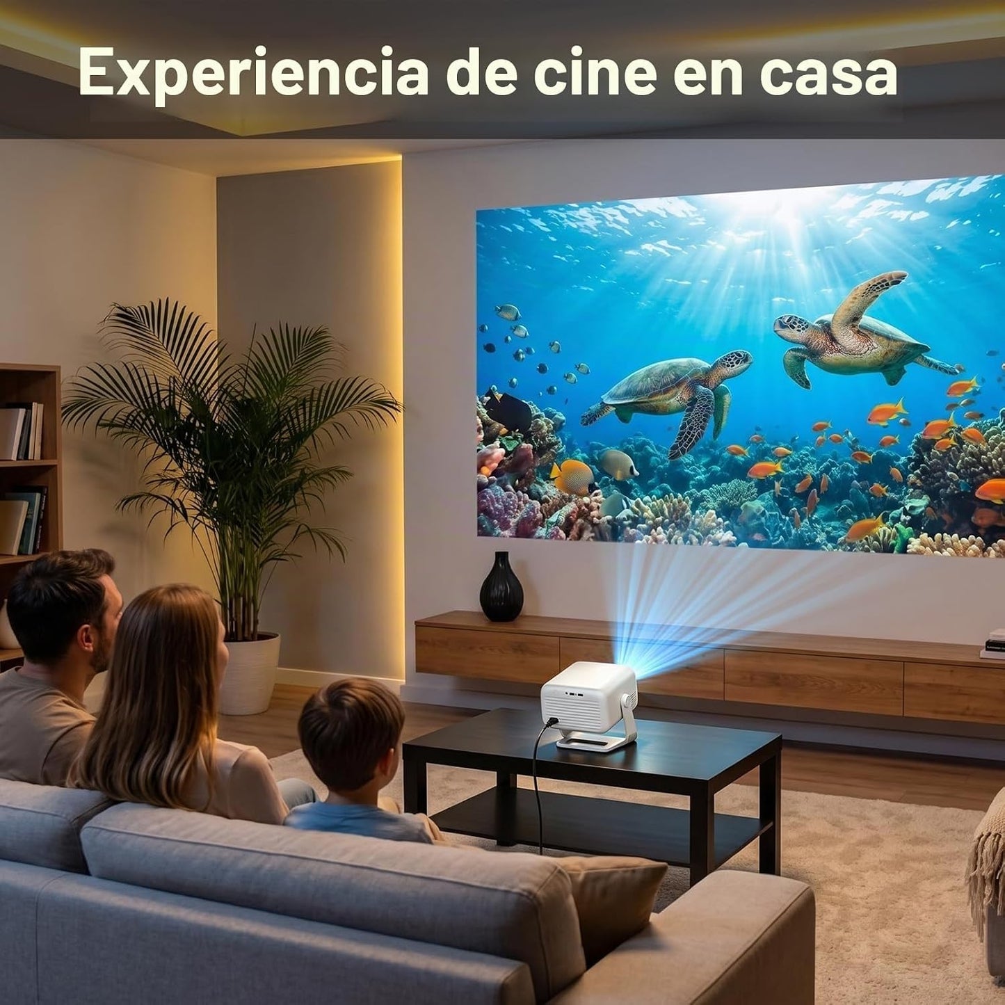 【Google TV y 3500ANSI y 4K】Proyector inteligente con WiFi y Bluetoo...