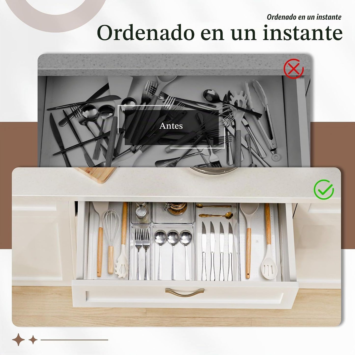 Criusia - Juego de 11 organizadores de cajones de plástico transpar...