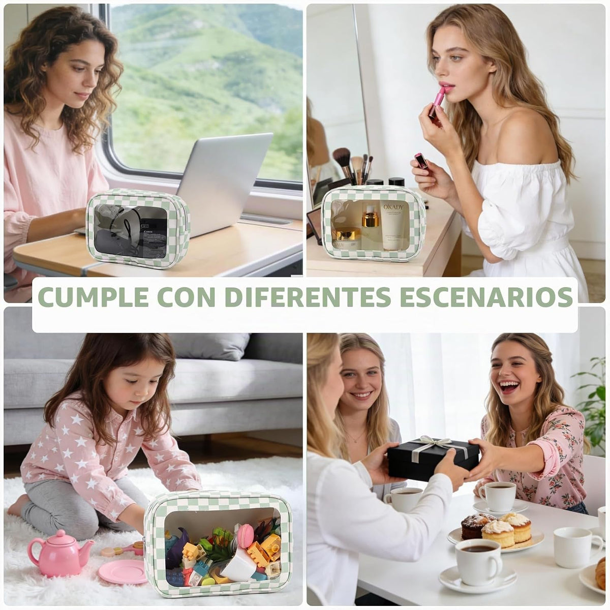 YOPCDJ Bolsa de aseo transparente de 3 piezas, aprobada por la TSA,...