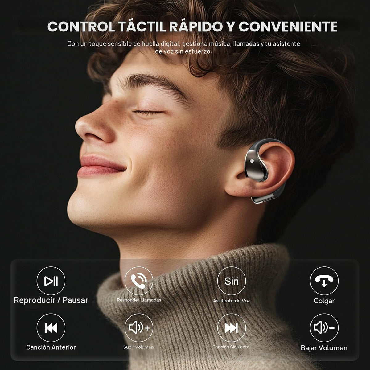 Conyat Auriculares de oreja abierta, auriculares inalámbricos Bluet...