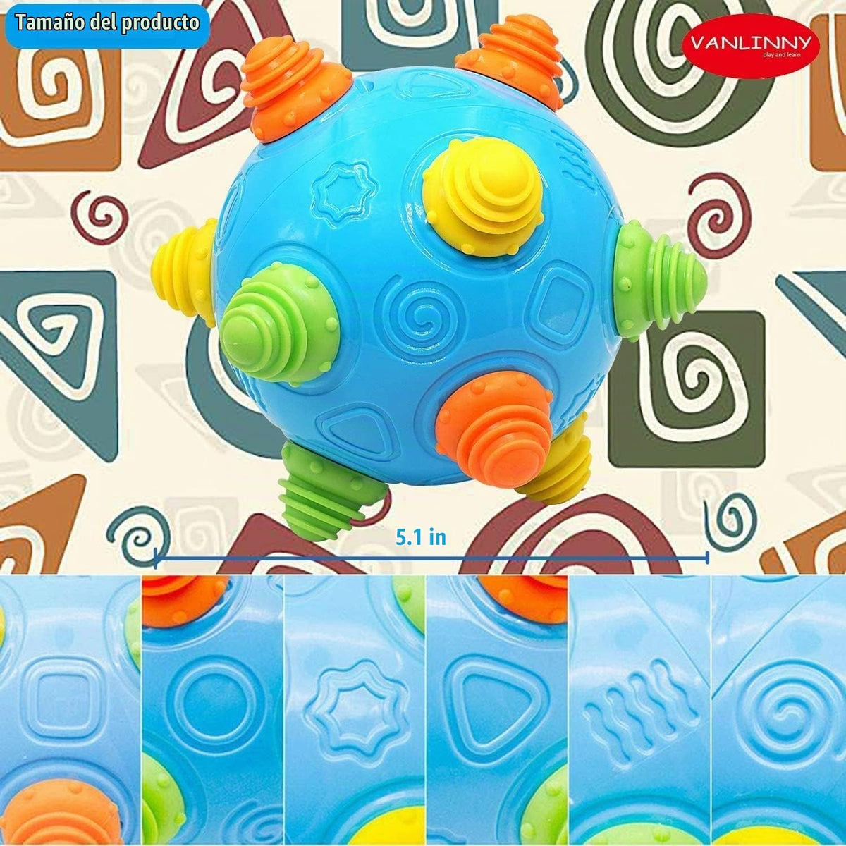 VANLINNY Juguetes de bebé para niños pequeños, bola de música que s...