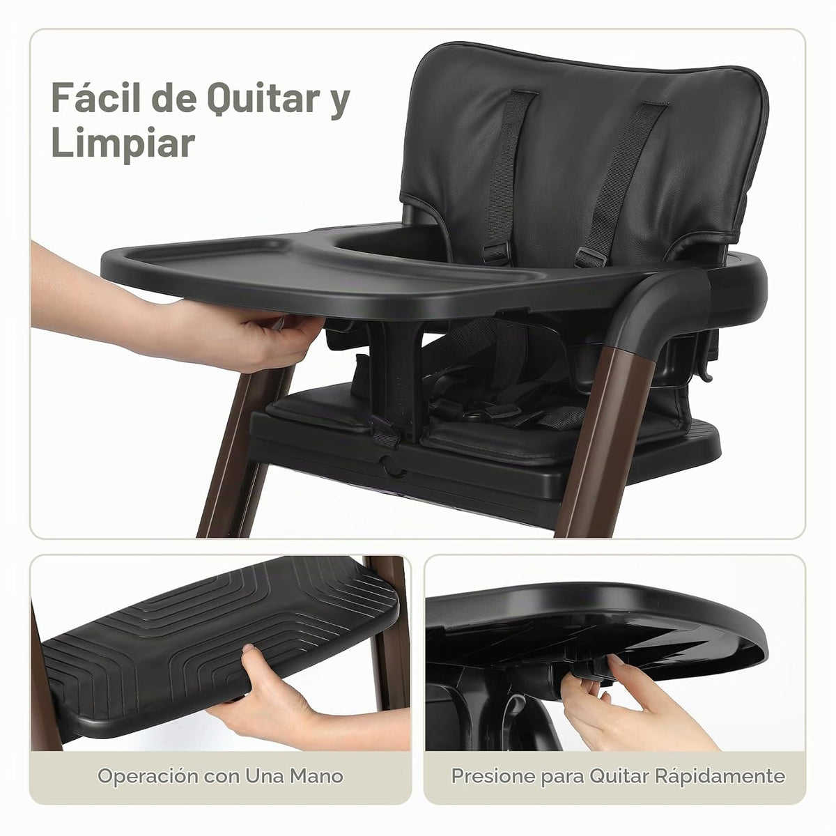 Ezebaby Silla alta para bebés y niños pequeños: sillas altas plegab...