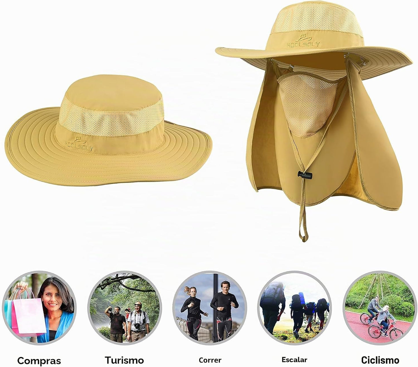 Sombrero de pesca, gorra para el sol con protección solar UPF 50+ y...