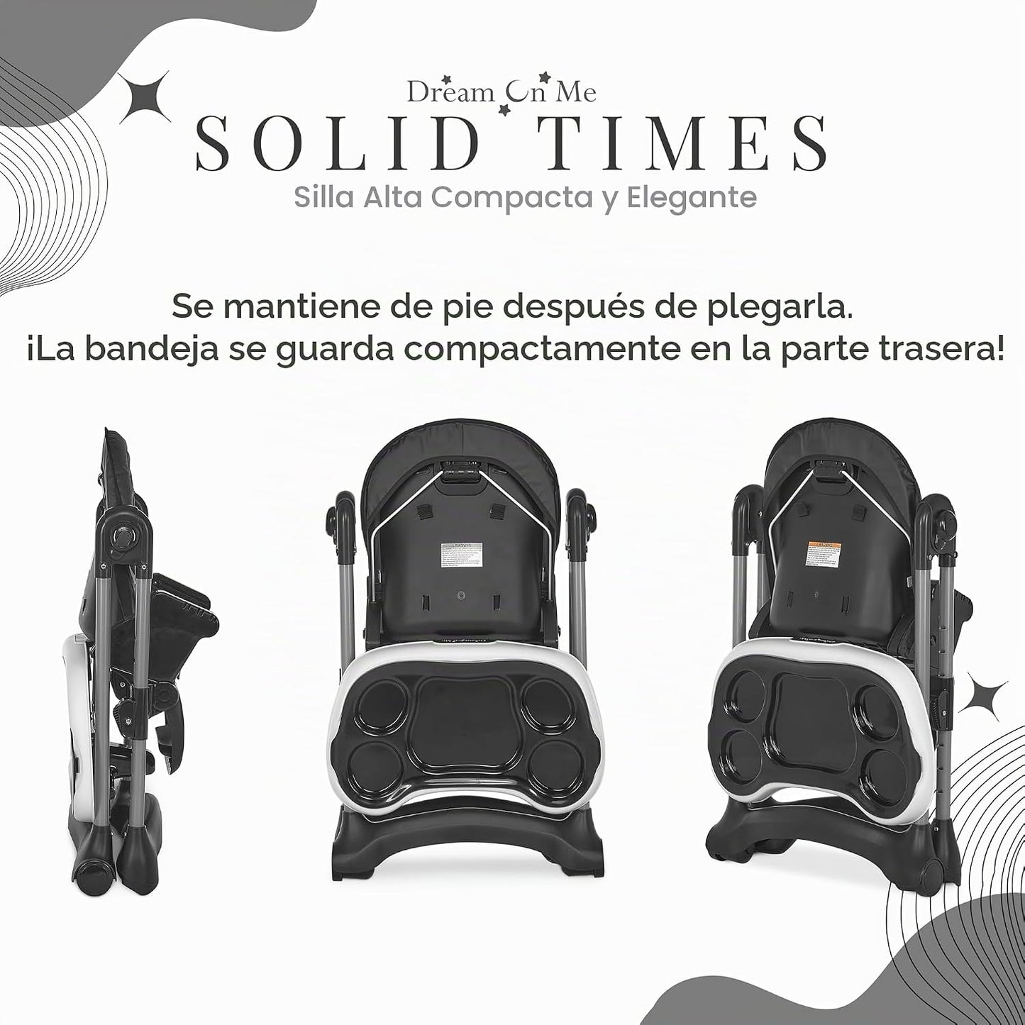 Dream On Me Solid Times - Silla alta para bebés y niños pequeños en...