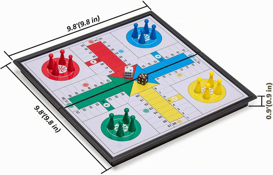 Juego de ludo magnético y plegable, 9.75 in