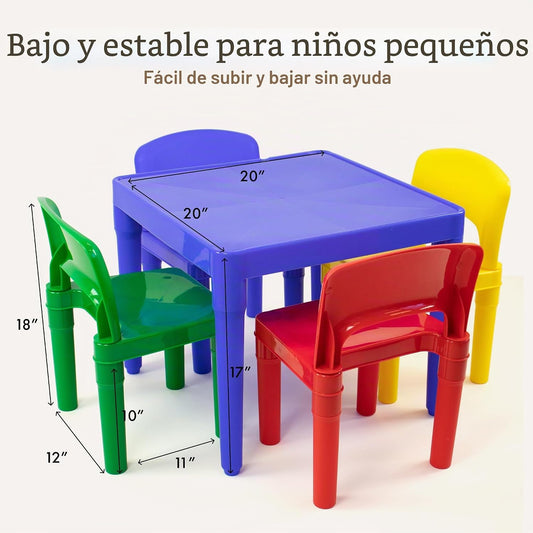 Humble Crew Juego de mesa y silla para niños, interior y exterior,...
