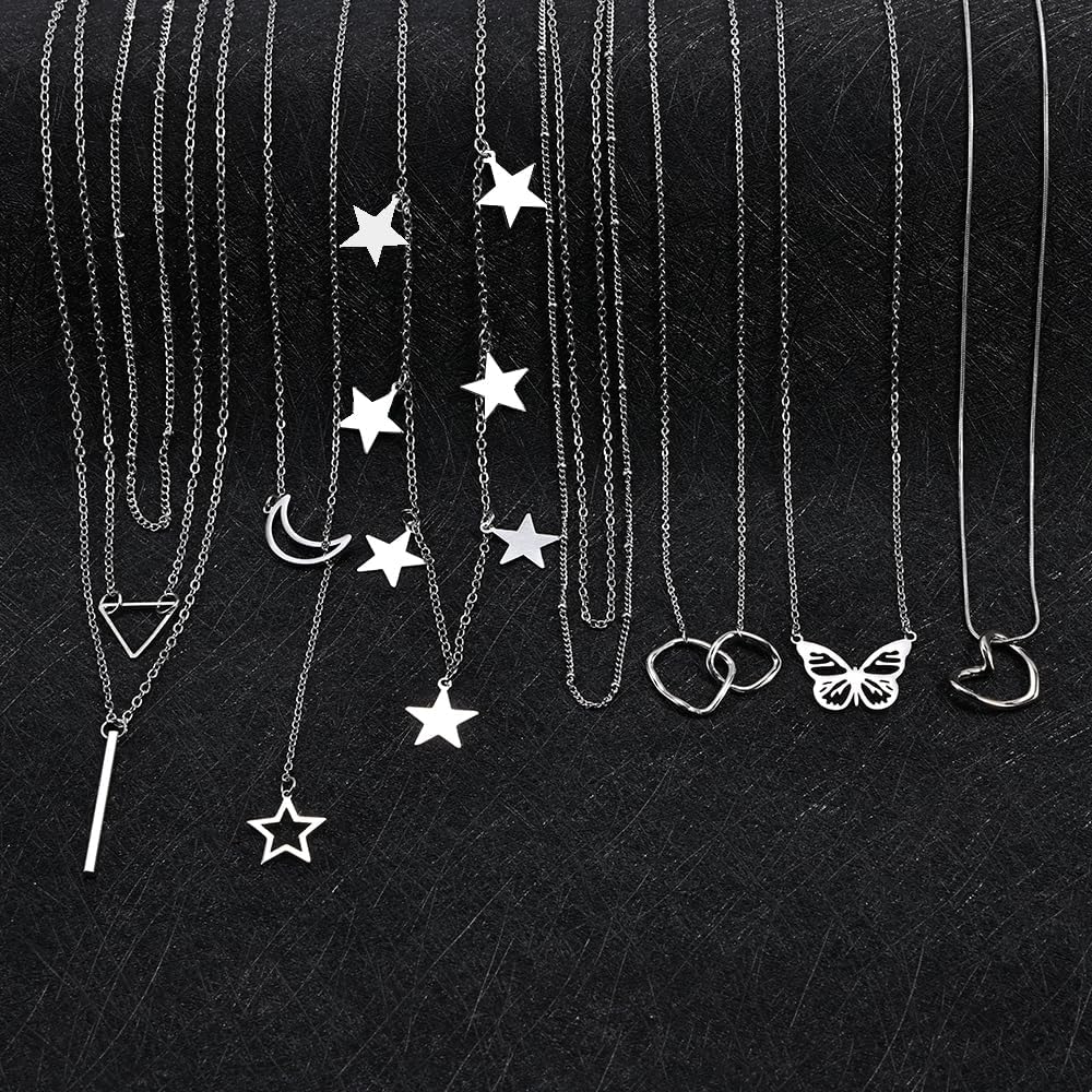 Myofeng - Juego de 16 collares de oro para mujer, chapado en oro de...