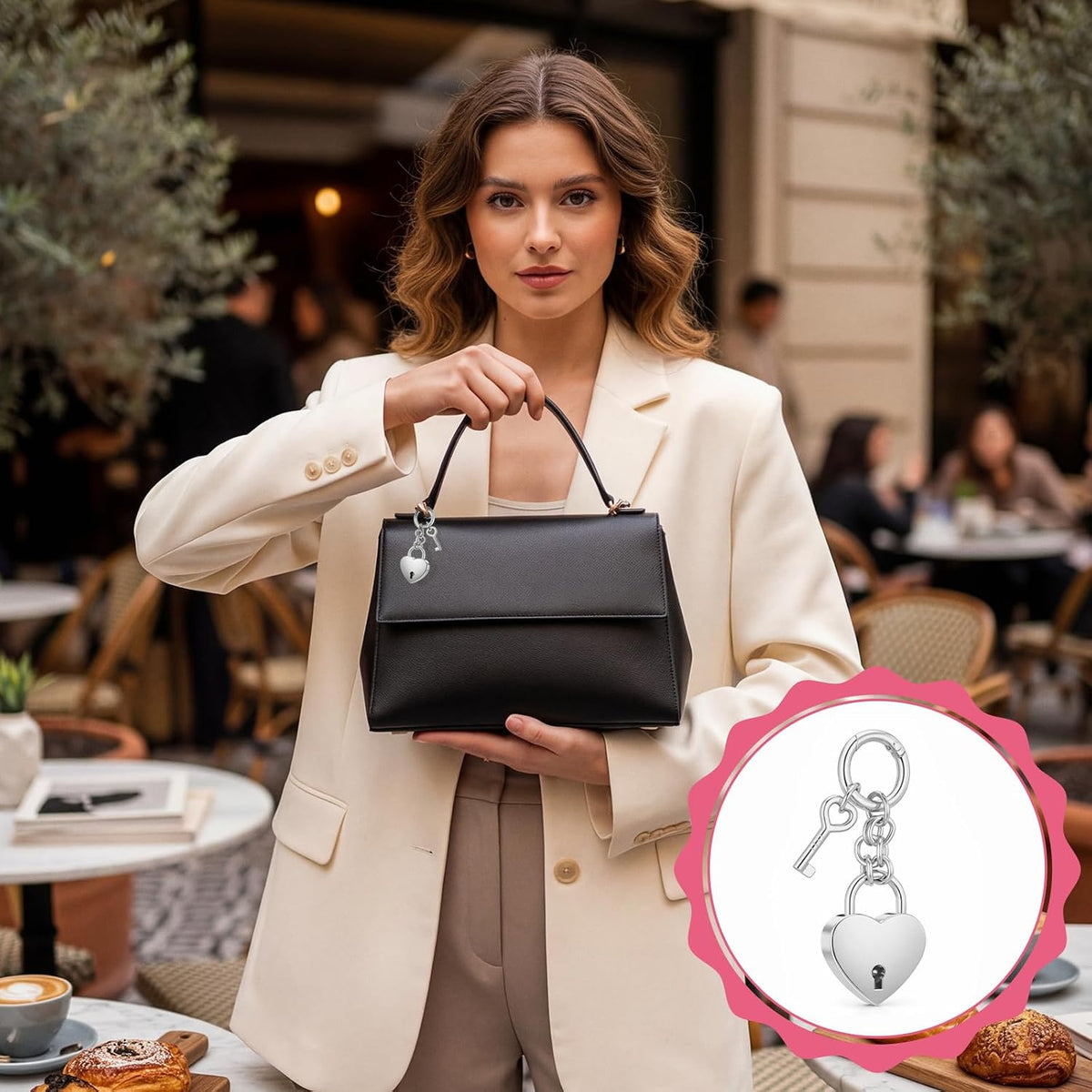 Tucnoeu Colgantes para bolso de candado de corazón - Accesorios de...