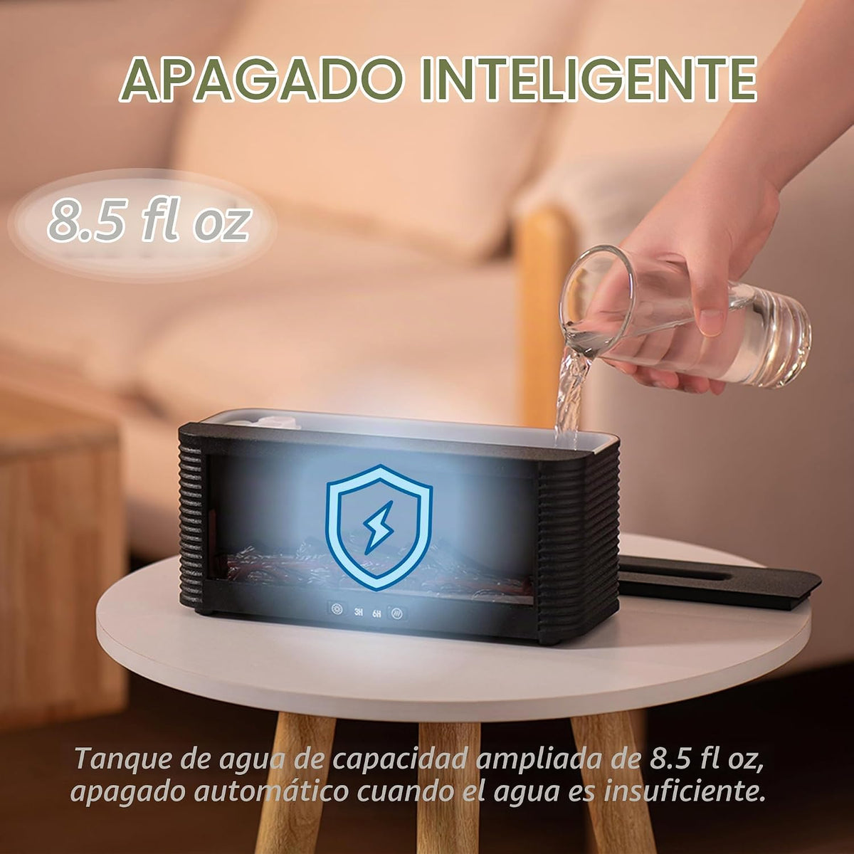 LOVCY Difusor de aceite esencial con aroma a chimenea de llama de 9...