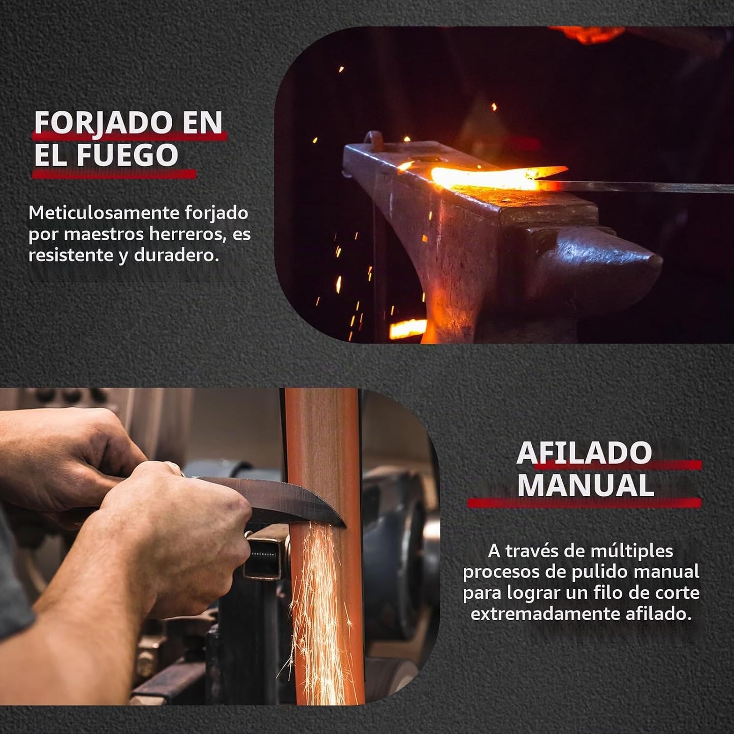 MDHAND Juego de cuchillos de carnicero, juego de cuchillos de chef...
