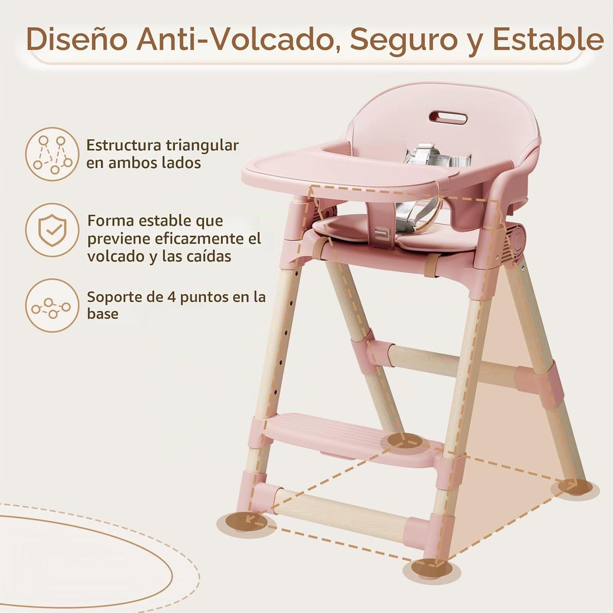 Silla alta para bebés y niños pequeños, silla alta convertible con...