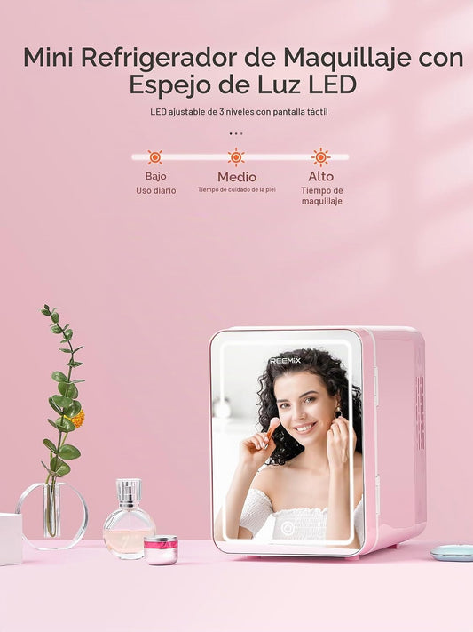 Reemix Refrigerador para el cuidado de la piel, mini refrigerador d...