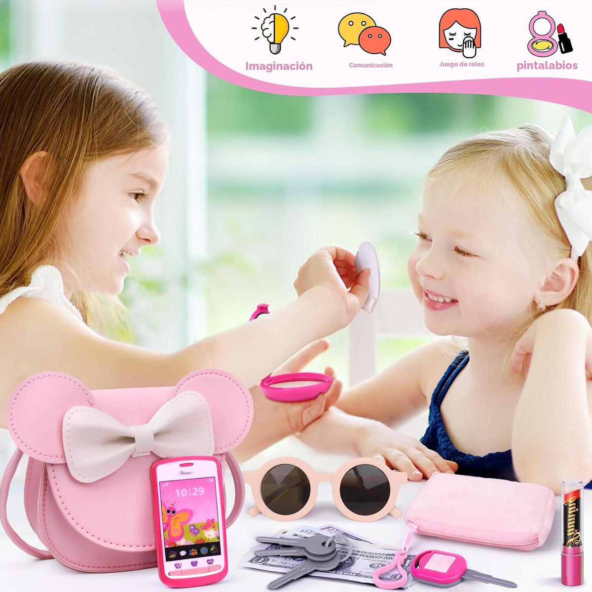 Juego de monedero para niñas pequeñas con juego de juguetes de maqu...