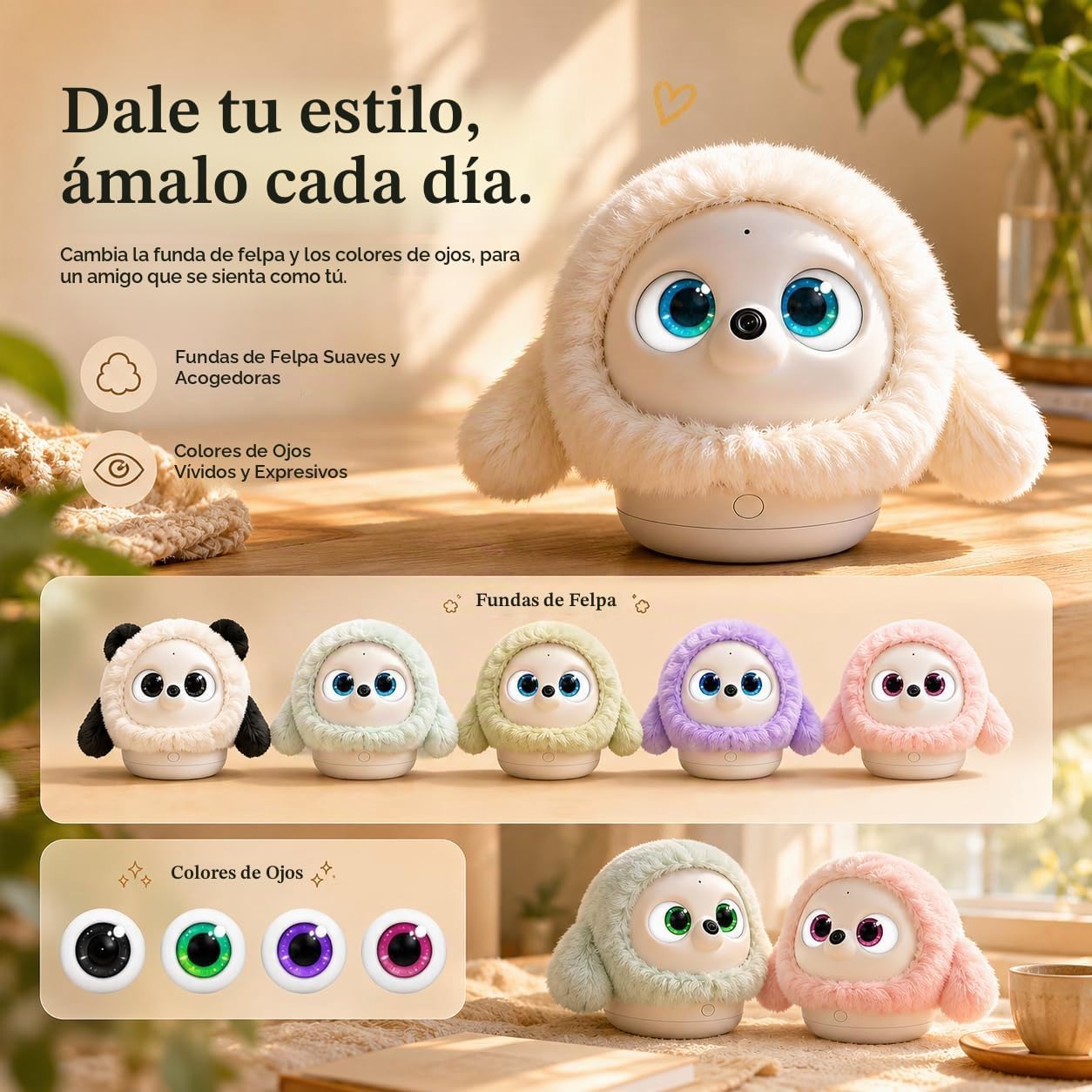 ropet KAMOMO Companion Robot interactivo para mascotas, apoyo emoci...