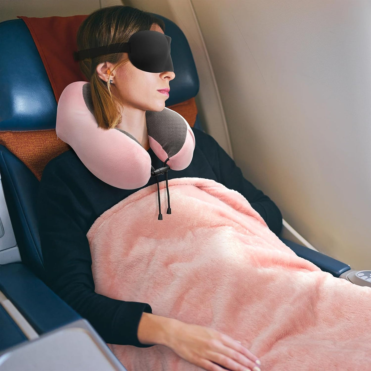 urnexttour Juego de almohada y manta de viaje, almohadas para el cu...