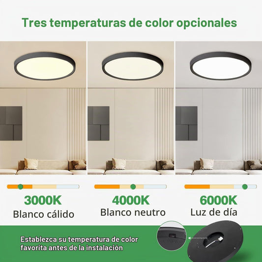 4PK Lámpara LED de techo empotrada de 12 pulgadas, 24W, 2520LM, 300...