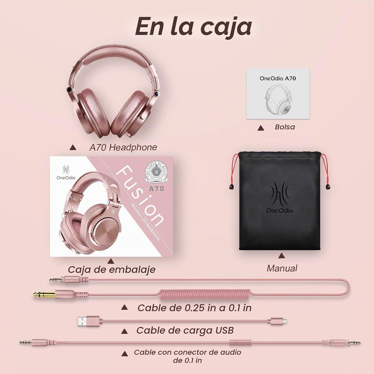 OneOdio A70 Auriculares Bluetooth para oído, auriculares inalámbric...