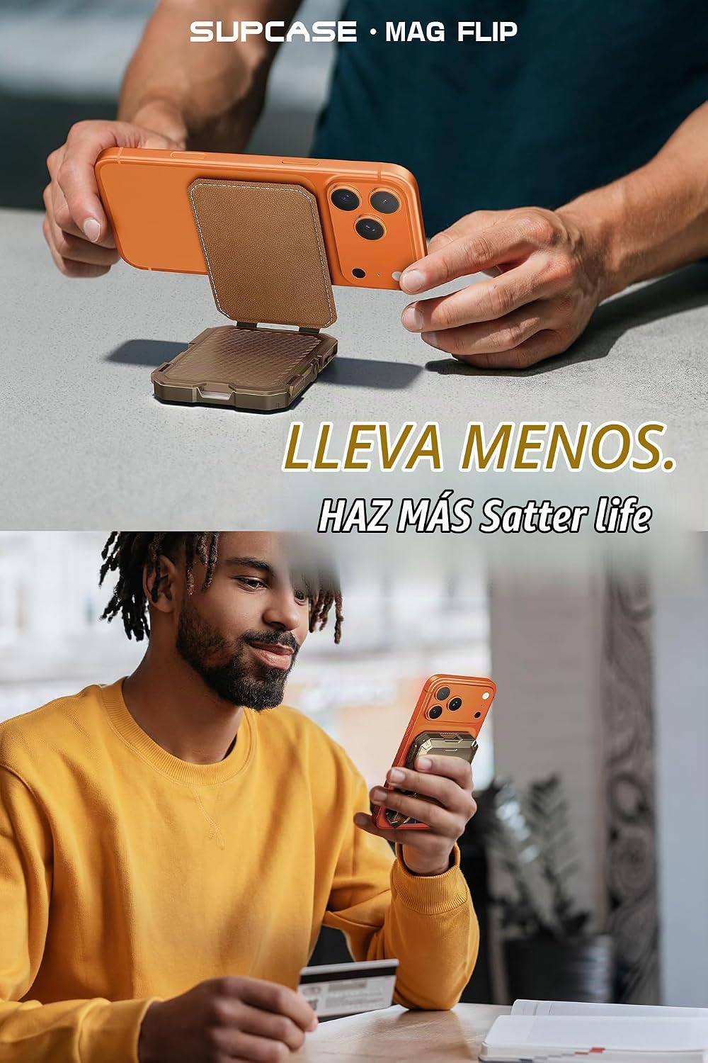 SUPCASE Cartera MagSafe con Soporte, cartera magnética de cuero gen...