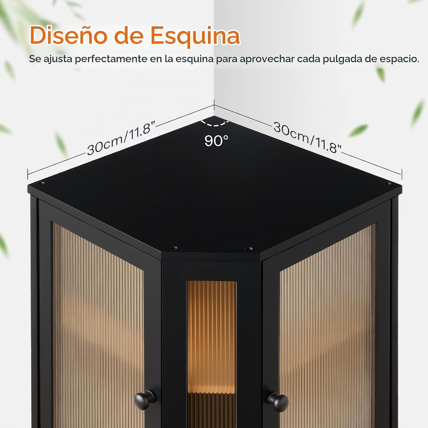 HOOBRO Caja de pan de bambú, caja de pan de esquina para encimera d...