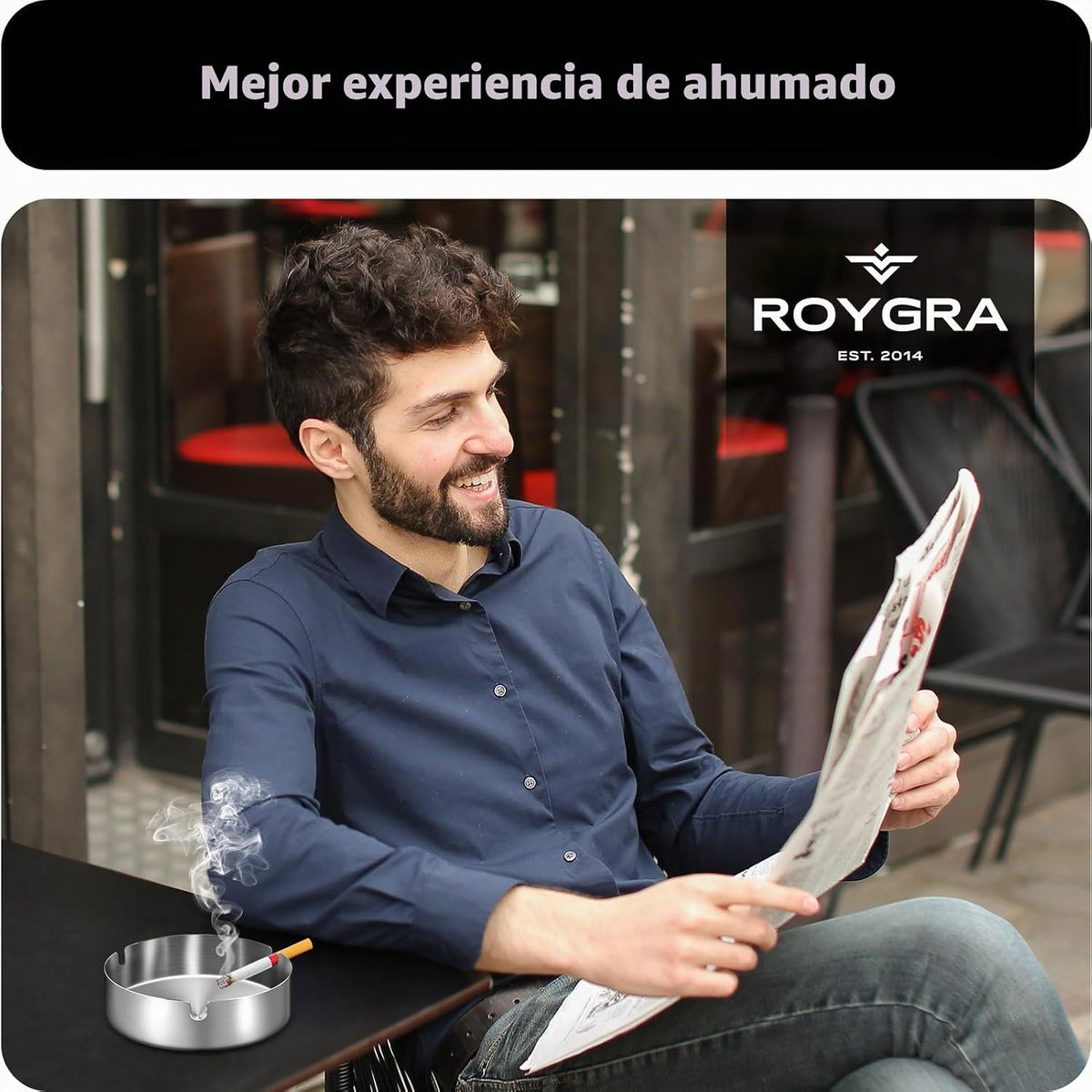 roygra Bandeja de cenizas (paquete de 4), cenicero al aire libre pa...