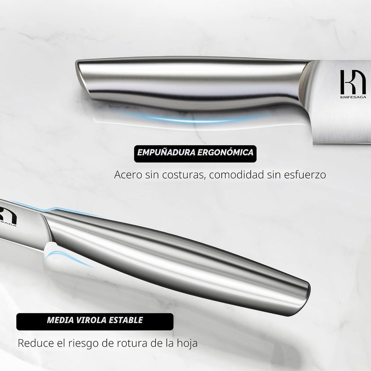 KnifeSaga - Juego de 14 cuchillos con bloque, premium, afilado de a...