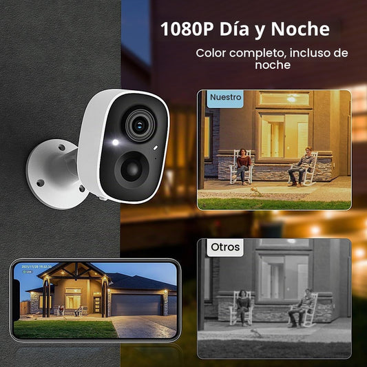 Vídeo GMK 2K, cámaras de seguridad inalámbricas al aire libre, grab...