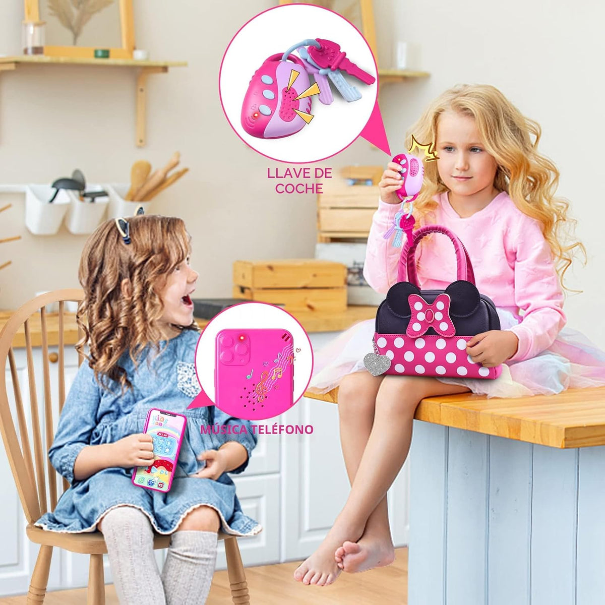 Kaodezhu Juego de monedero para niñas pequeñas, juego de maquillaje...