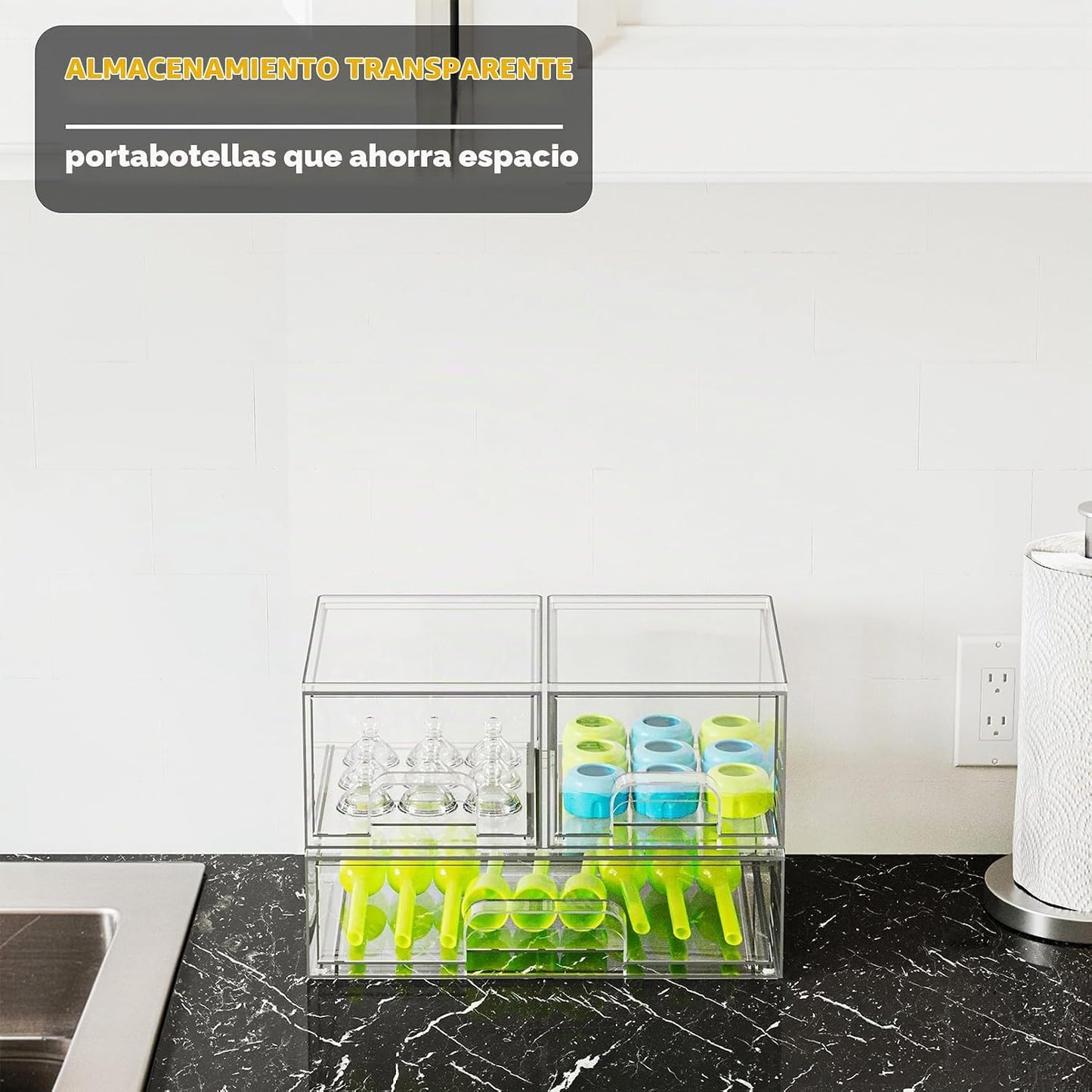 SpaceAid Organizador de almacenamiento de botellas para bebé, conte...