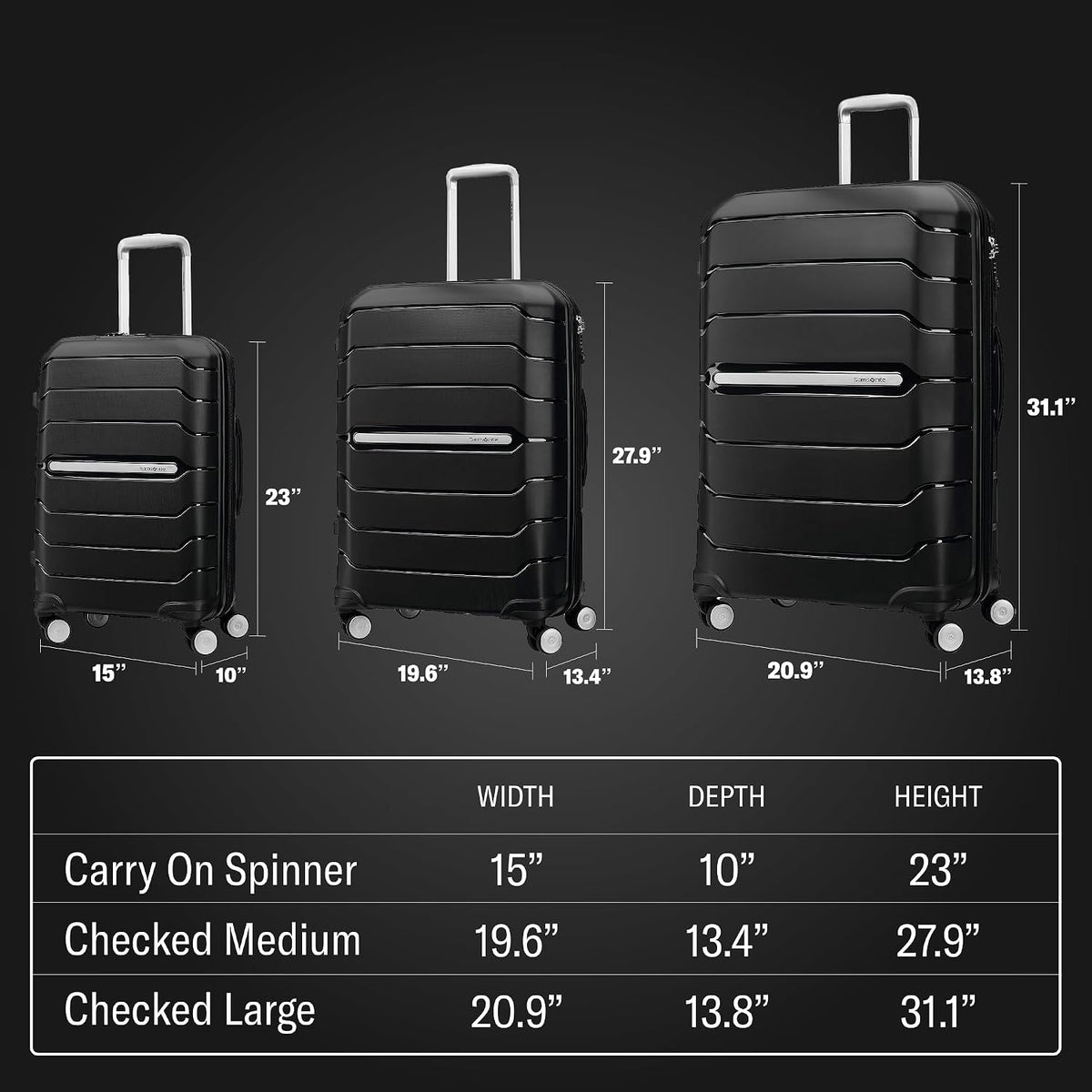 Samsonite Freeform de carcasa rígida expandible con ruedas giratori...