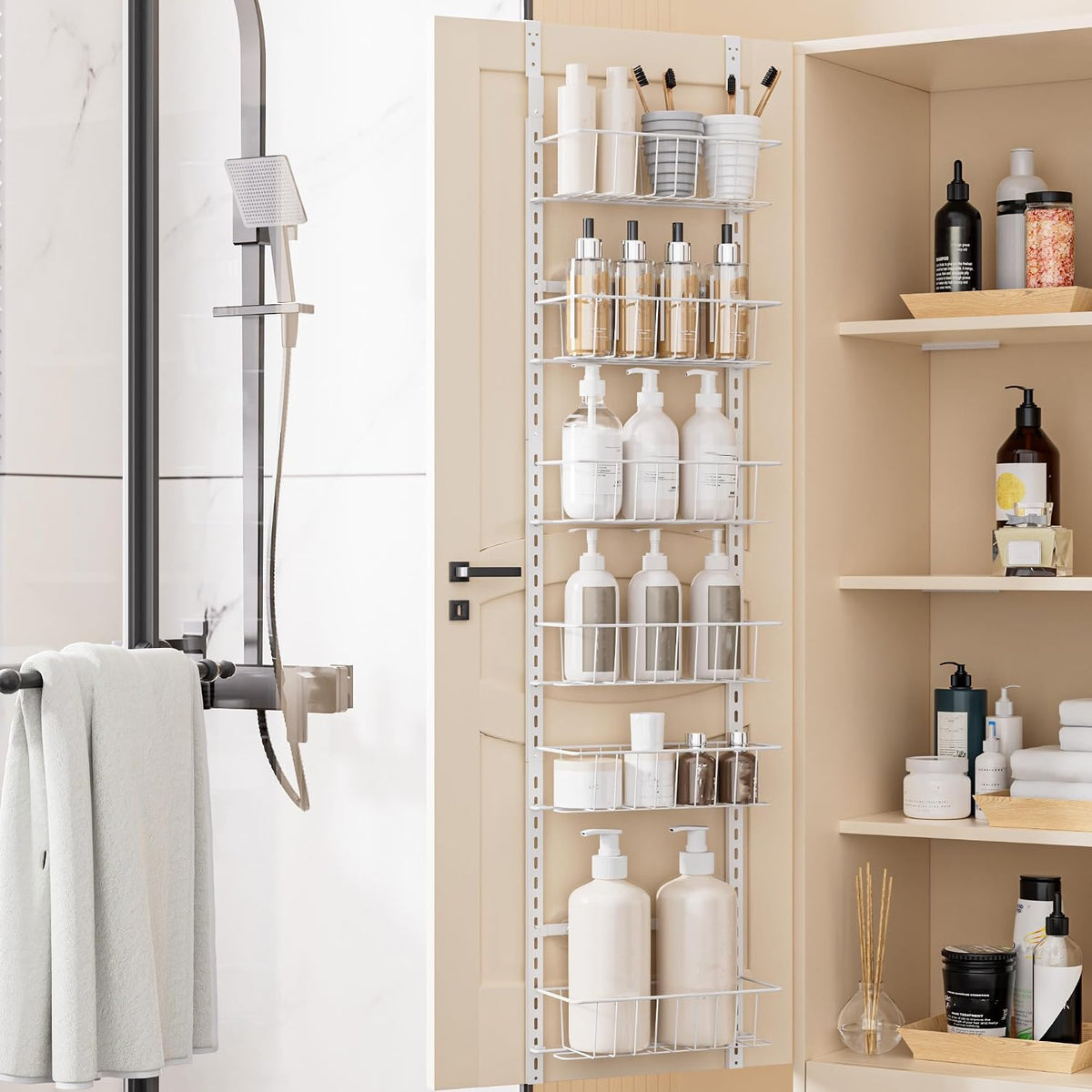 Delamu Organizador de Despensa para Puerta, Organizador Ajustable d...