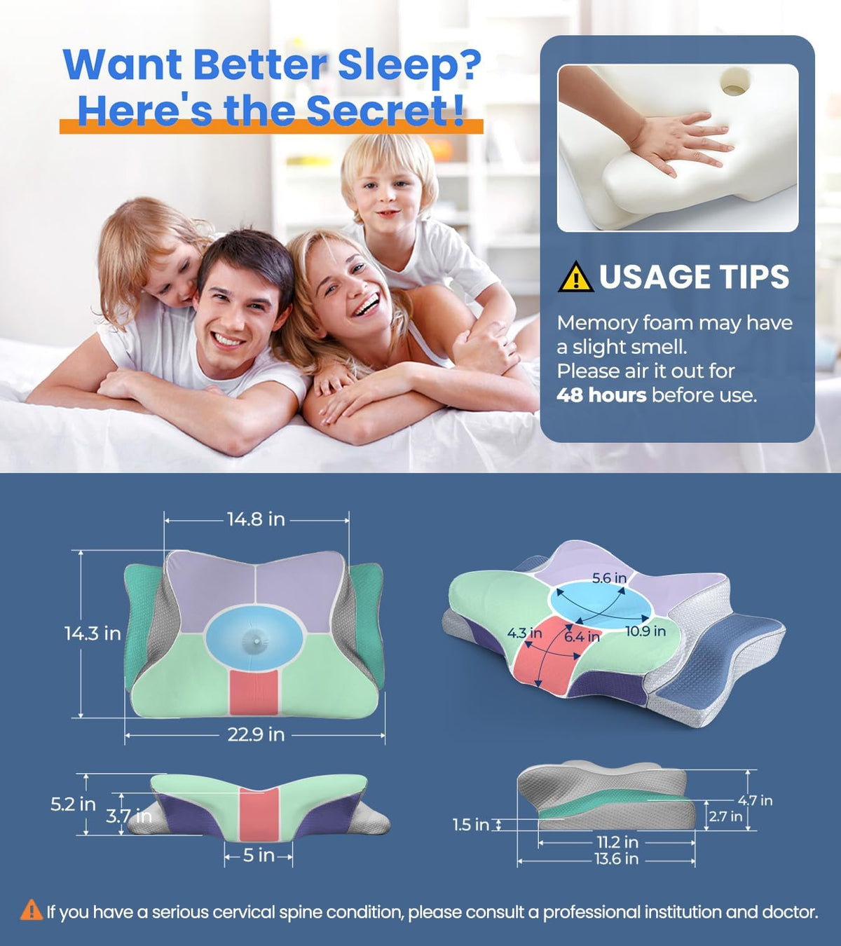 Almohada de Alivio del Dolor Ultra de Enfriamiento para Soporte de...