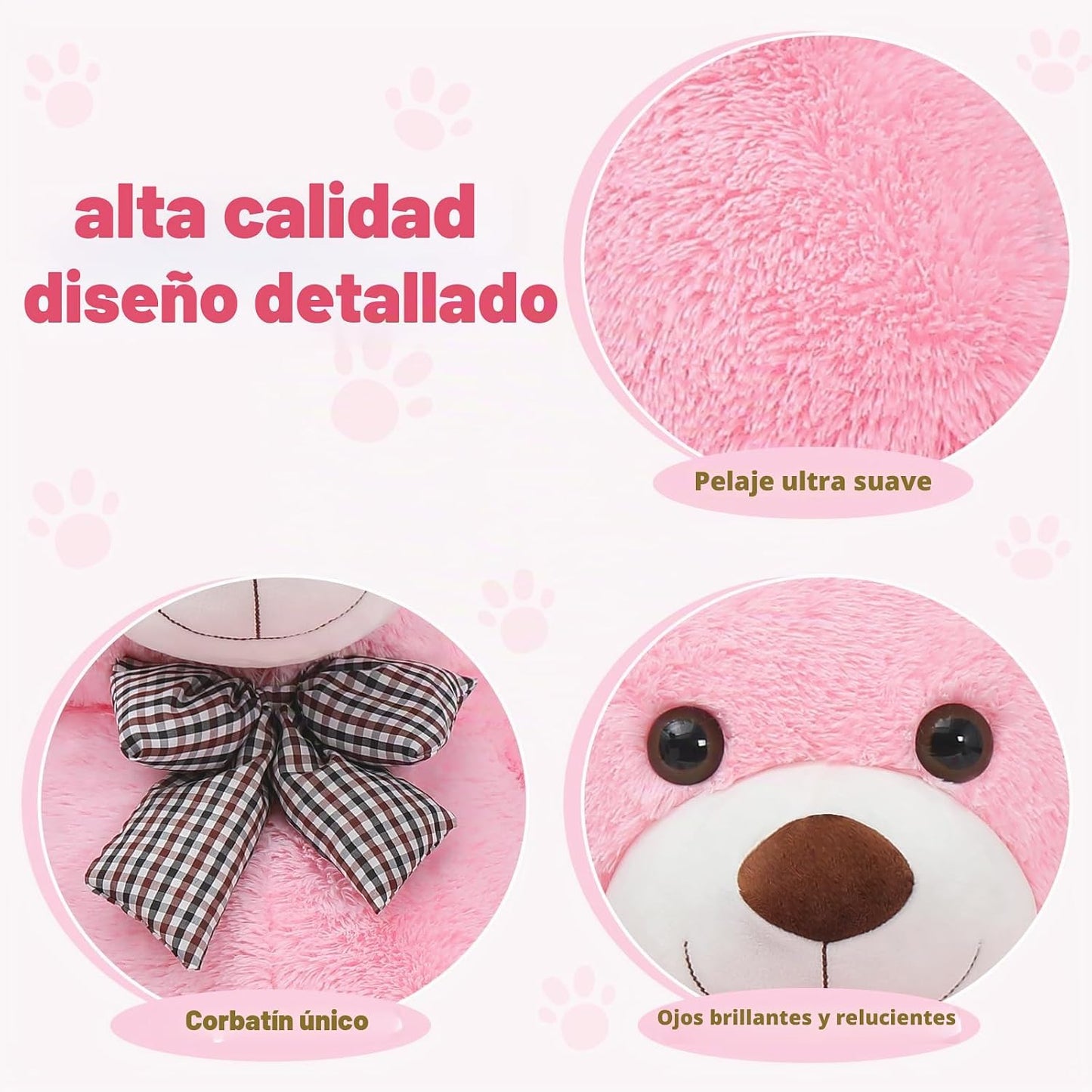 MaoGoLan Oso de peluche gigante rosa de 55 pulgadas, tamaño real, g...