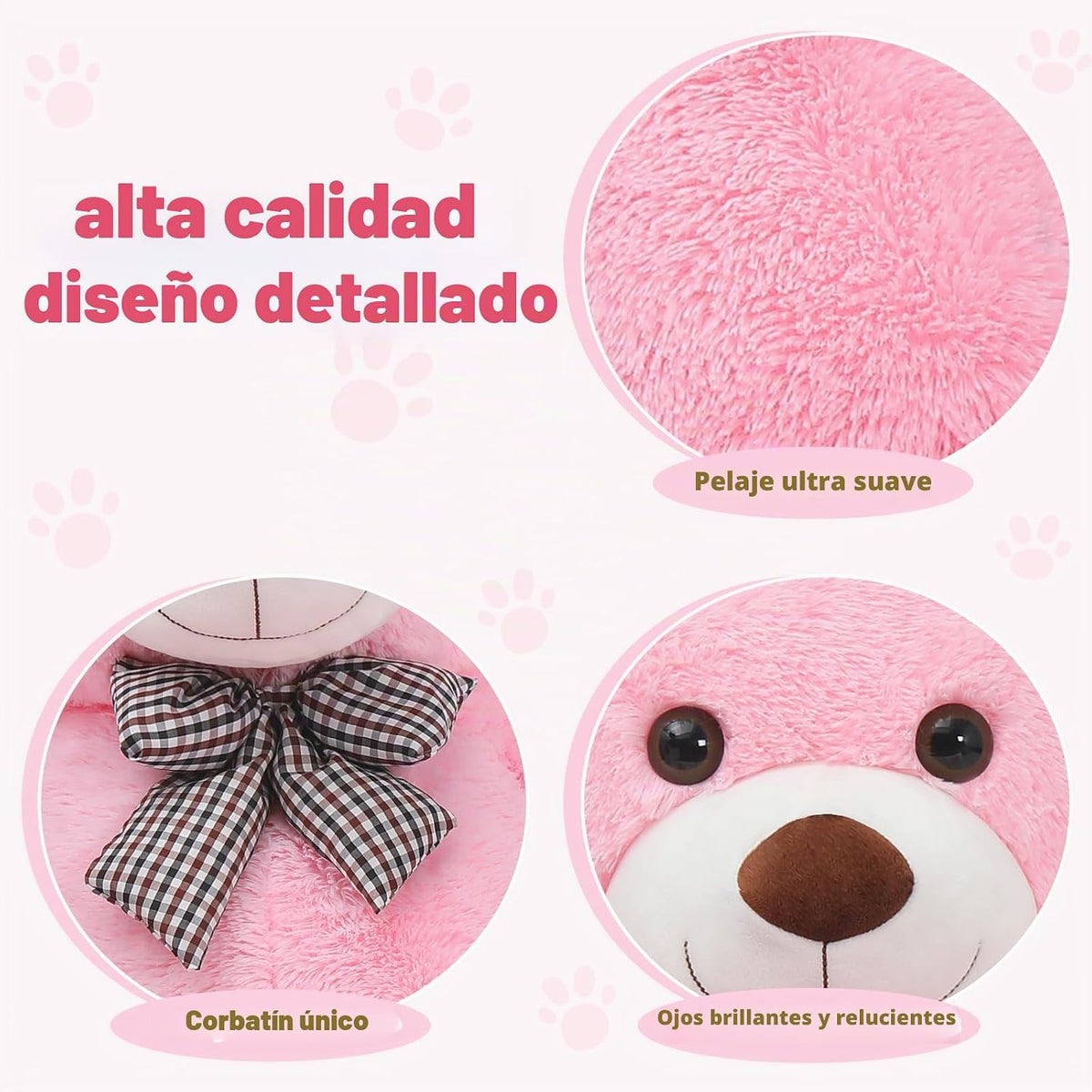 MaoGoLan Oso de peluche gigante rosa de 55 pulgadas, tamaño real, g...