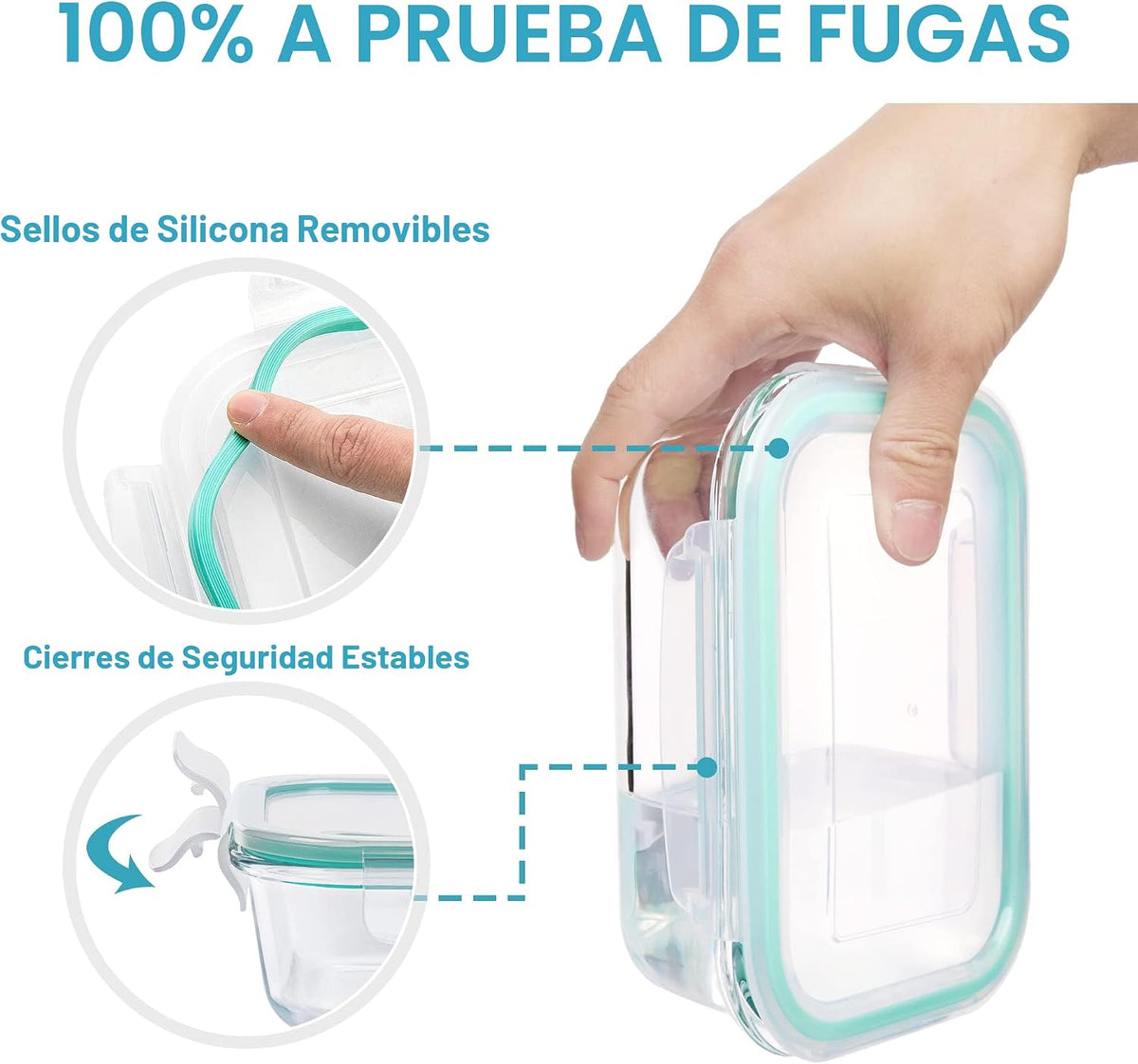 Vtopmart - Paquete de 8 recipientes de vidrio para almacenamiento d...