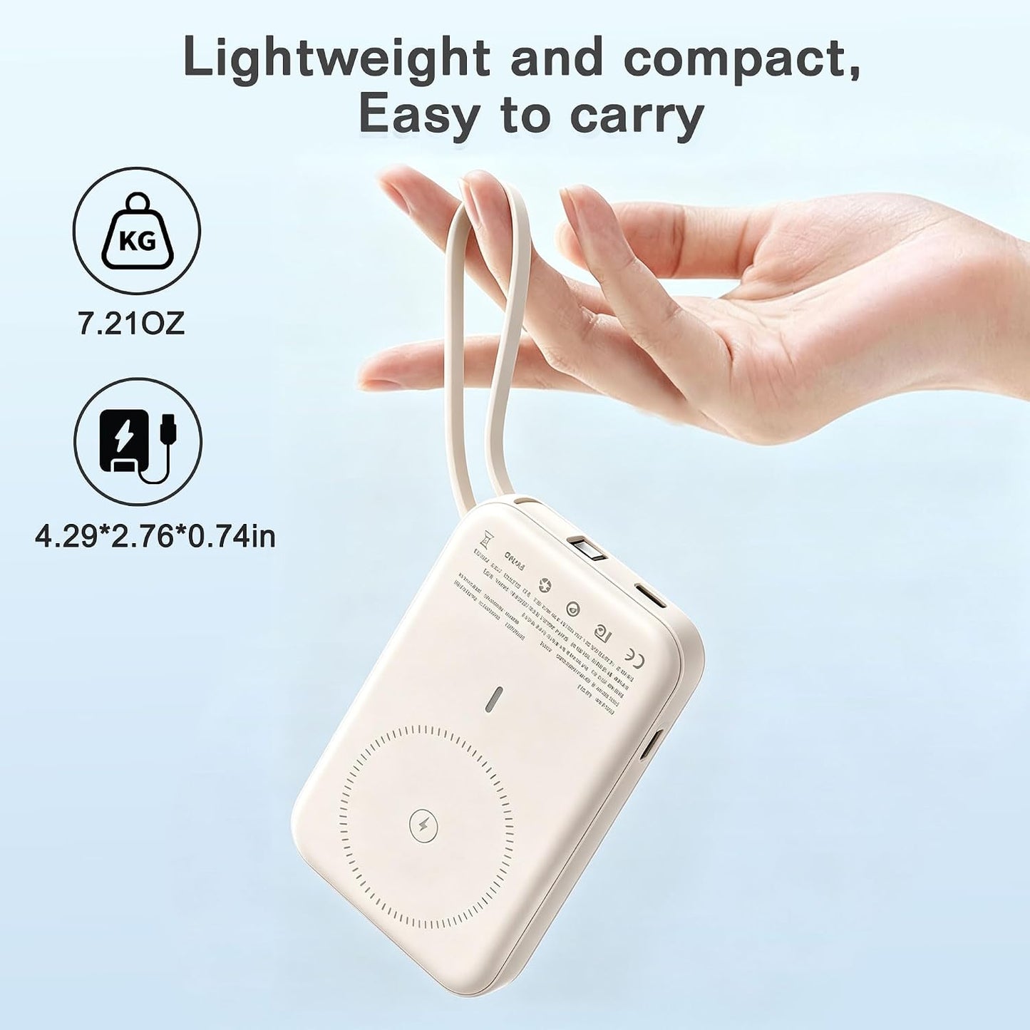 VONUV Cargador portátil magnético de 10000 mAh, banco de energía in...