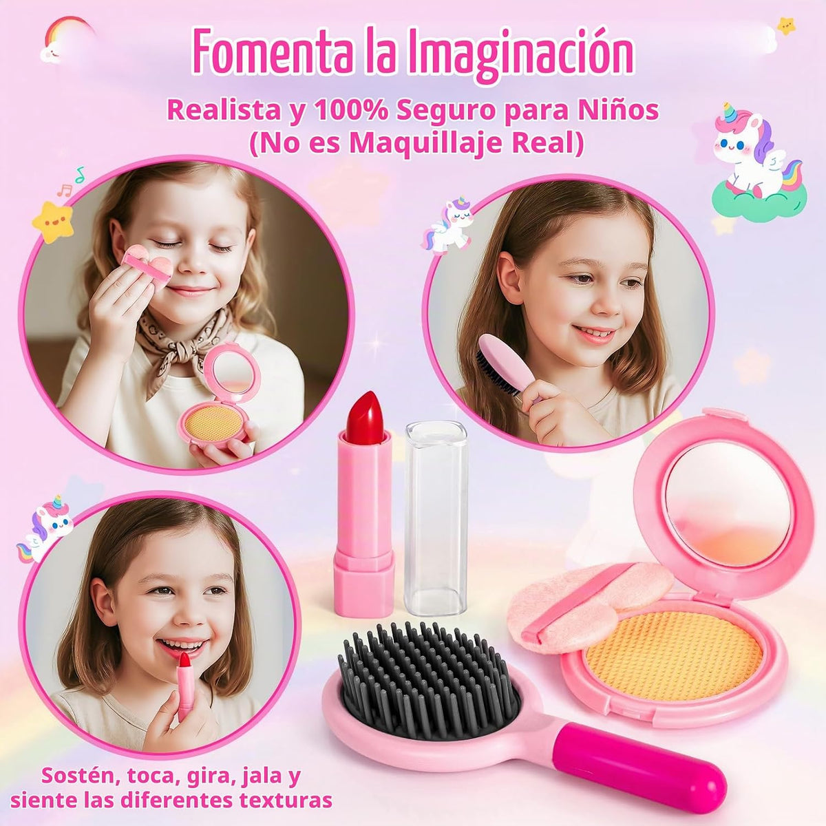 Hohosunlar Bolso de juego para niñas, bolso para niños con maquilla...