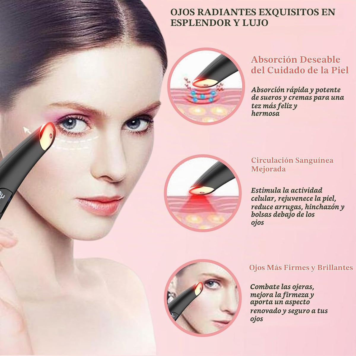 Vowleike Varita de levantamiento de ojos, 3 en 1 vibrante 98°F a 11...