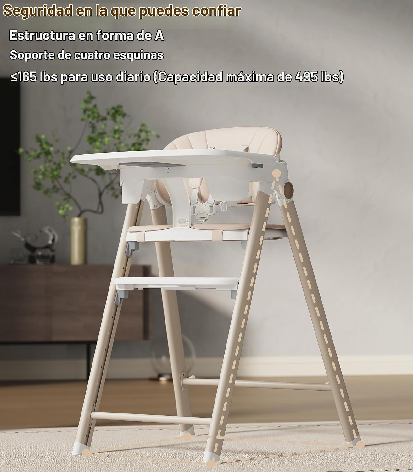 Silla alta plegable para bebé a torre de bebé, taburete para niños,...