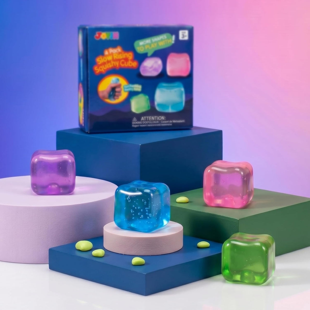 JOYIN - Paquete de 4 cubos de estrés, cubo de hielo de alta densida...