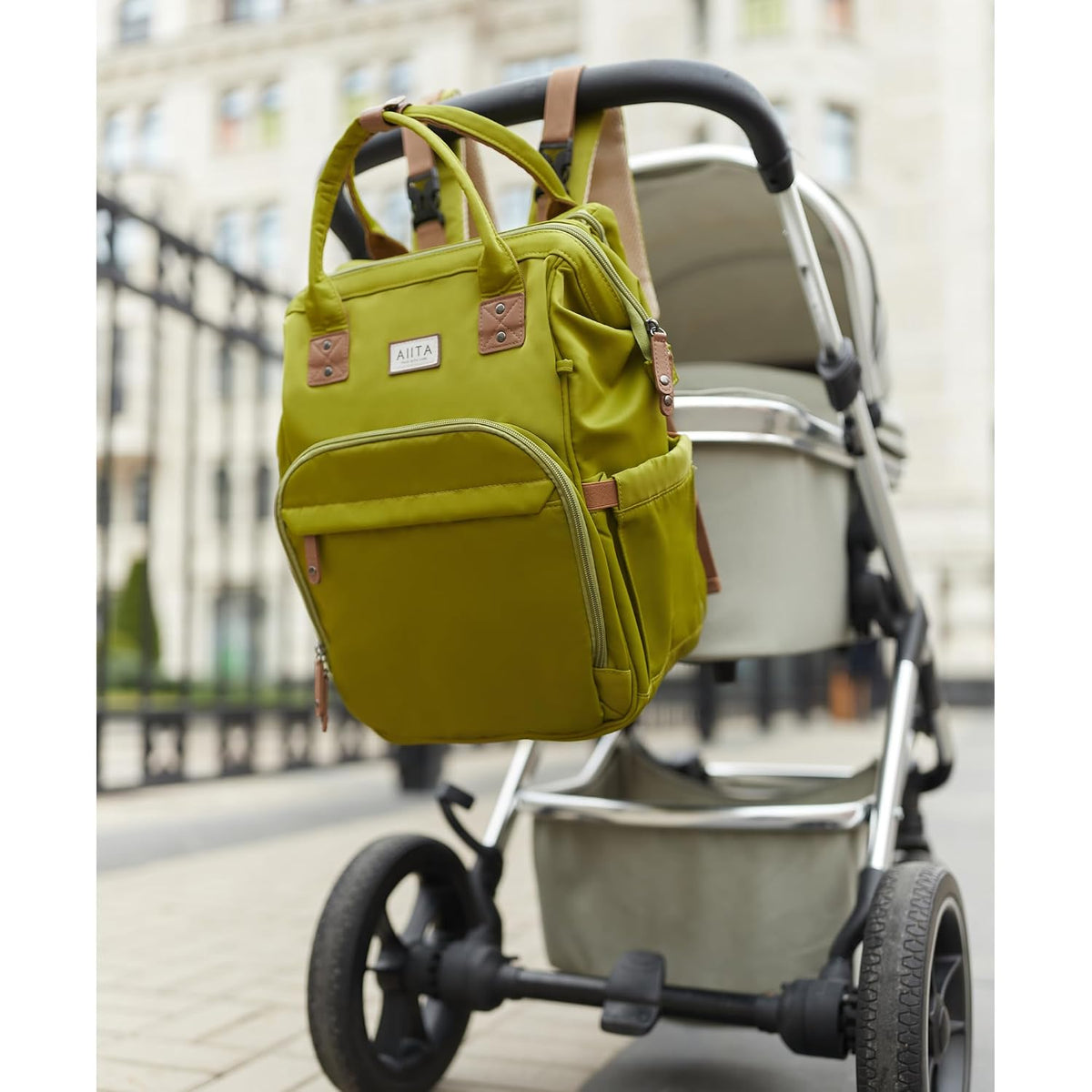 AIITA - Mochila de pañales, bolsa de pañales multifuncional con cam...