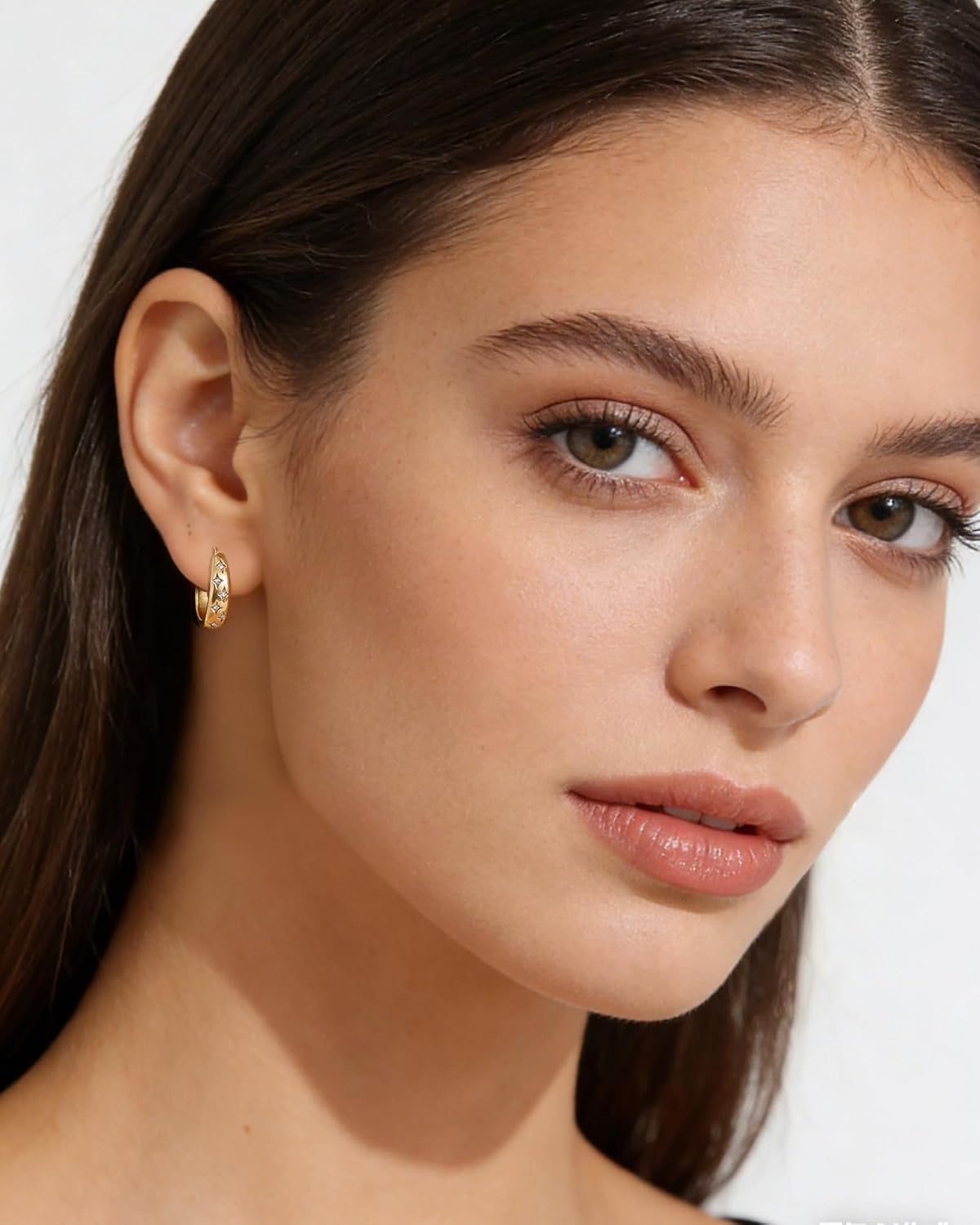Aretes de ópalo chapados en oro de 14 quilates para mujer, aretes d...