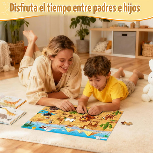 Paquete de 4 rompecabezas de 100 piezas para niños de 4 a 6 años, 6...
