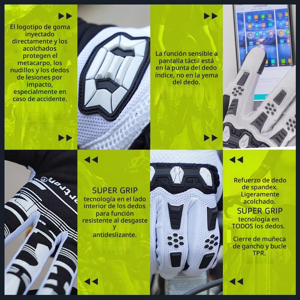 Seibertron - Guantes unisex para bicicleta BMX MX ATV MTB, guantes...