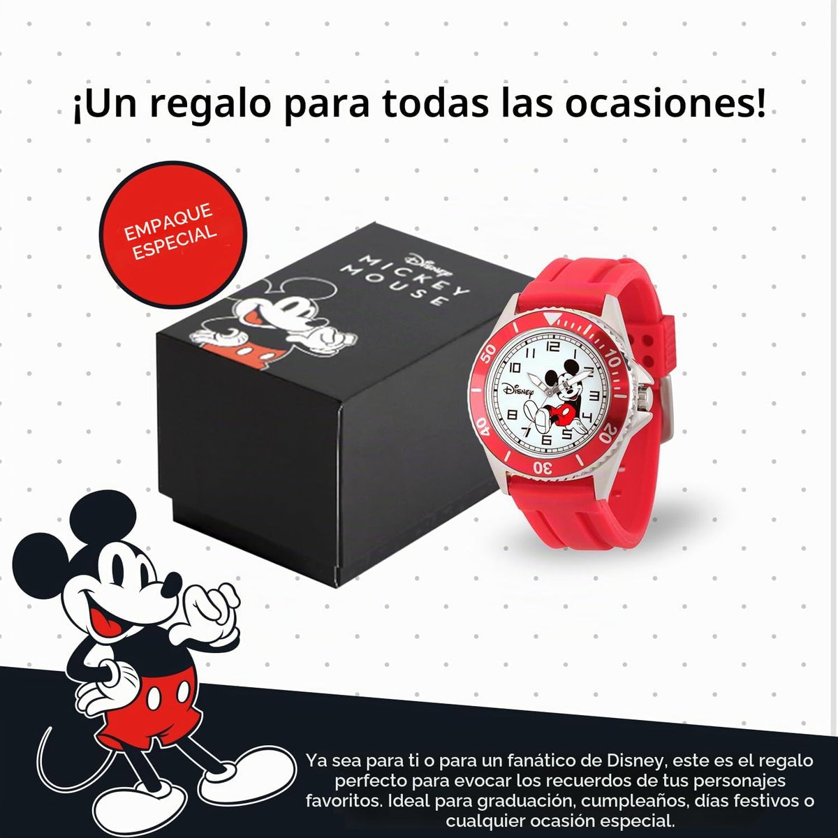 Reloj Disney Mickey Mouse para hombre - Reloj clásico de Mickey Mou...