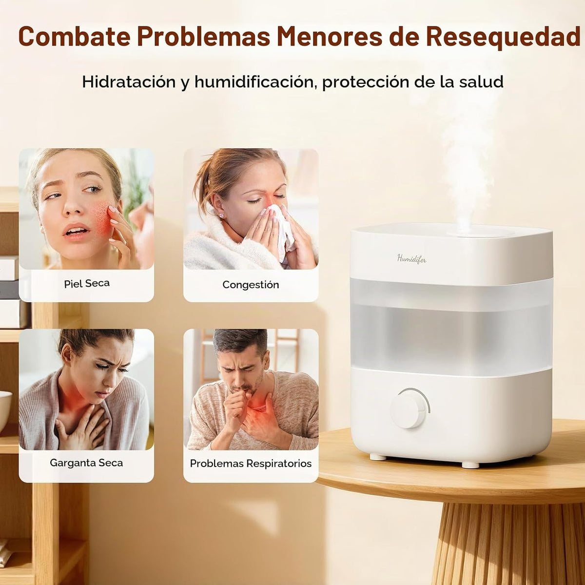 Humidificadores para dormitorio, humidificador de niebla fría con l...